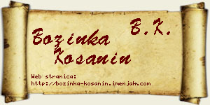 Božinka Košanin vizit kartica